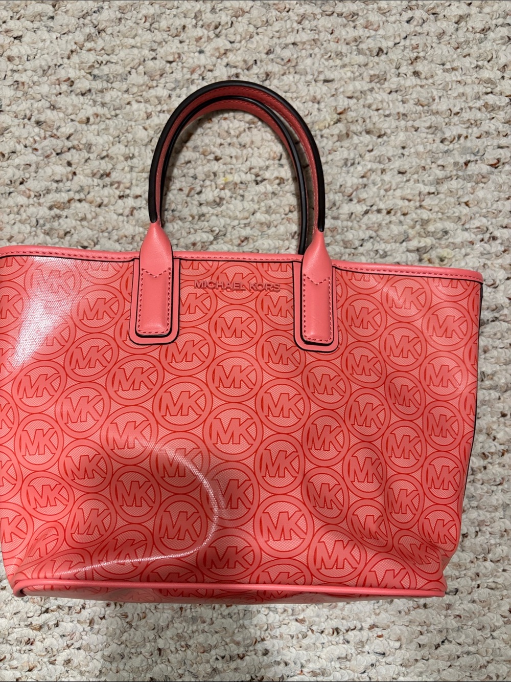 Michael Kors Coral-Pink MK Logo Tote
